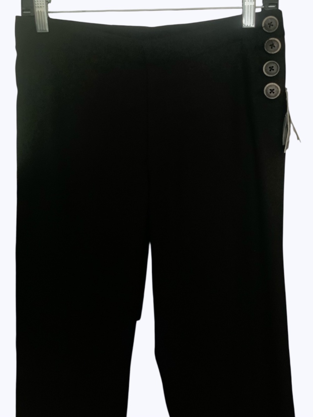 Anthropologie Elevenses Brighton Black Side Button Midrise Trouser Pant NWT SZ 4 - Picture 5 of 14